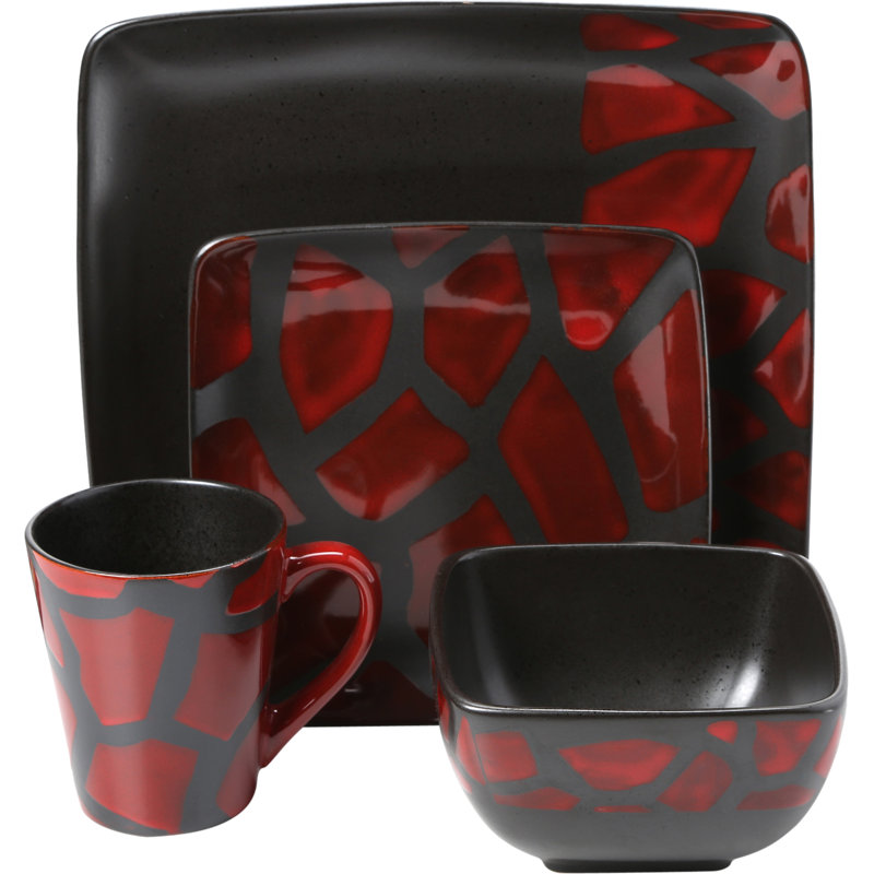 Design Guild Safari Giraffe 16 Piece Dinnerware Set